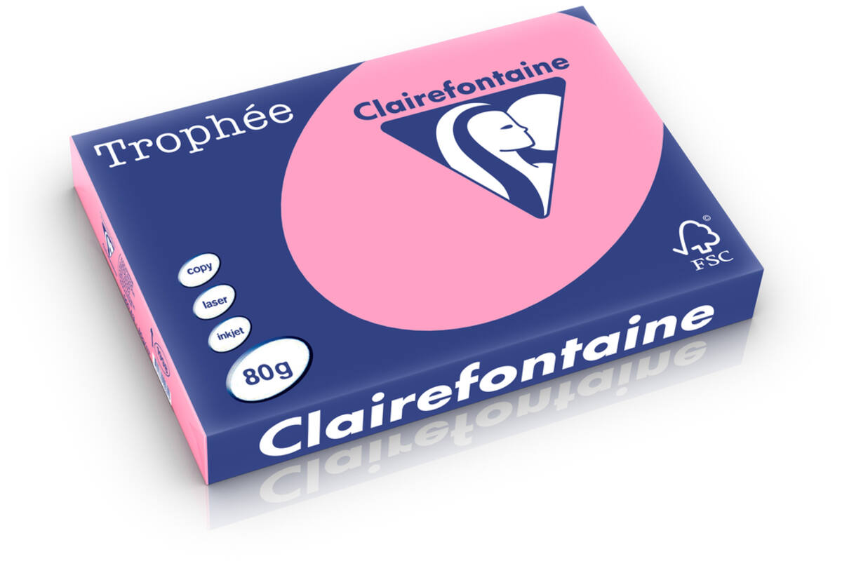 Kopieerpapier A4 roze FSC houtvrij 500 vel, 80 grs.